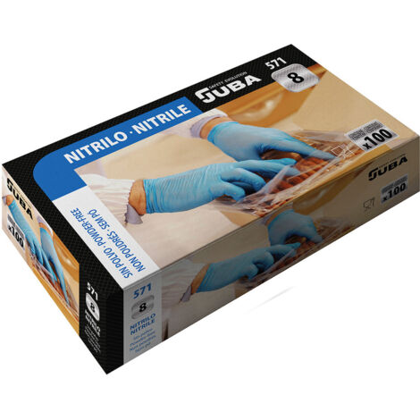 CAJA 100 GUANTES DESECHABLES ECONOMICOS DE NITRILO SIN POLVO TALLA L JUBA