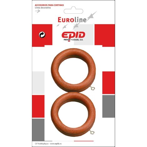 Anilla cortina hogar EPID 29 mm 6 unidades cerezo