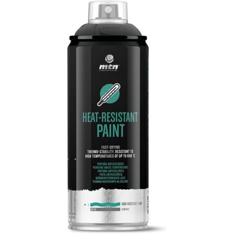 Pintura en Spray MTN PRO ALTA TEMPERATURA NEGRA 400ML