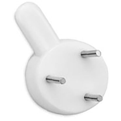 Colgador De Pared Plástico ClavoAceroTemplado 24x13x14mm Blanco Soporta3kg Inofix