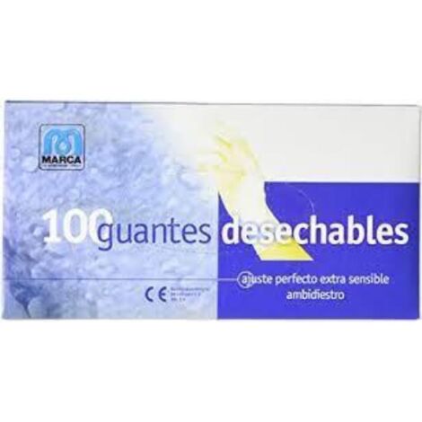 guante latex desechable + polvo caja 100 u.t 6-7 s ref 688-lut