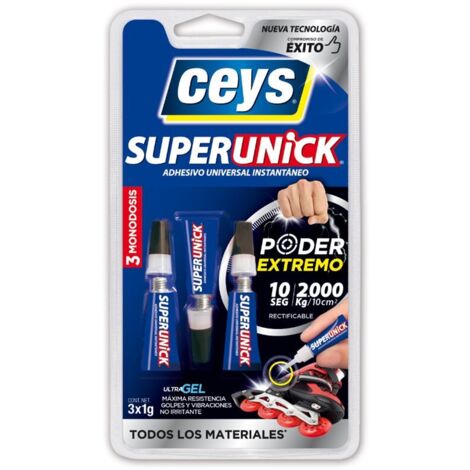 Adhesivo Instantáneo CEYS UltraUnick - Poder Extremo Gel Monodosis 3x1g 504223