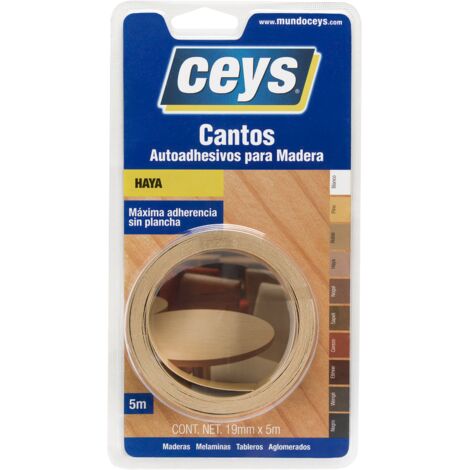 Cinta Autoadhesiva CEYS Canto 5 Metros x 19mm Bl. Haya 851202