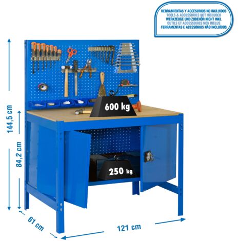 Mesa de Trabajo SIMONWORK BT 2 cabinet 1200 azul/madera (1/2)