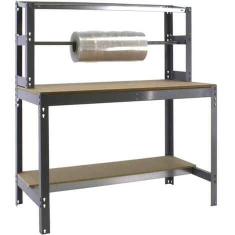 Banco de trabajo SIMONWORK de 3 estantes (144,5x151x76cm) GRIS Y MADERA (1/5)