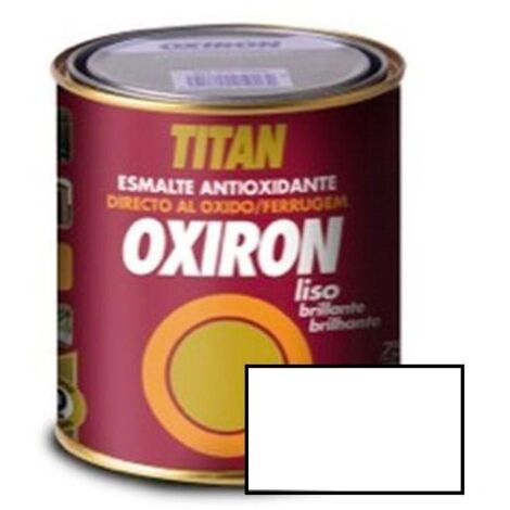 TITAN esmalte oxiron liso blanco 250ml , El ESMALTE OXIRON LISO BLANCO 250ml es un esmalte sintético industrial de alta calidad, ideal para pintar superficie (1/3)