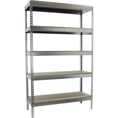 Estantería metálica sin tornillos SIMONRACK de 5 estantes (250x150x60cm) GALVA Y MADERA (1/5)