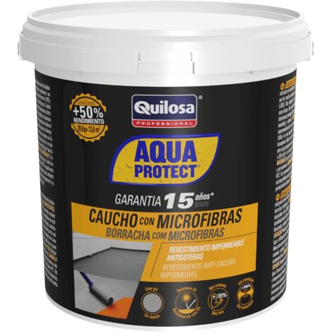 Resina Líquida de Caucho con Microfibras QUILOSA AQUA PROTECT Gris 1 Kg