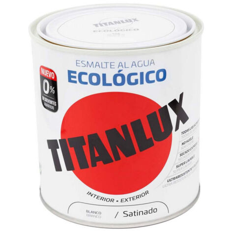ESMALTE ECOLÓGICO AL AGUA SATINADO BLANCO 250ml TITANLUX 01T056614