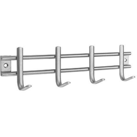 COLGADOR CON TORNILLOS 4 GANCHOS ACERO INOXIDABLE  - 3717-1-