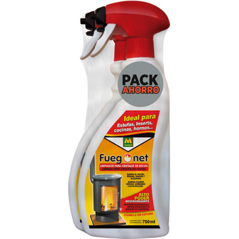 MASSÓ Fuego Net Limpiador de Cristales para Estufas 750ml Pack de 2