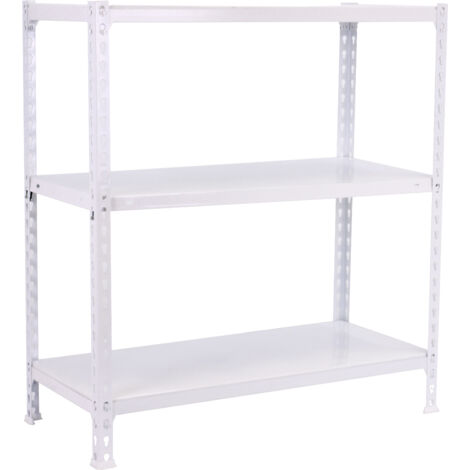 Estantería metálica sin tornillos SIMONCLICK de 3 estantes (90x90x50cm) BLANCO (1/5)