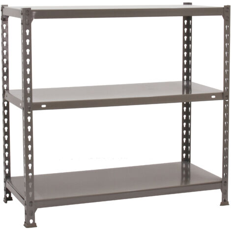Estantería metálica sin tornillos SIMONCLICK de 3 estantes (90x90x30cm) GRIS
