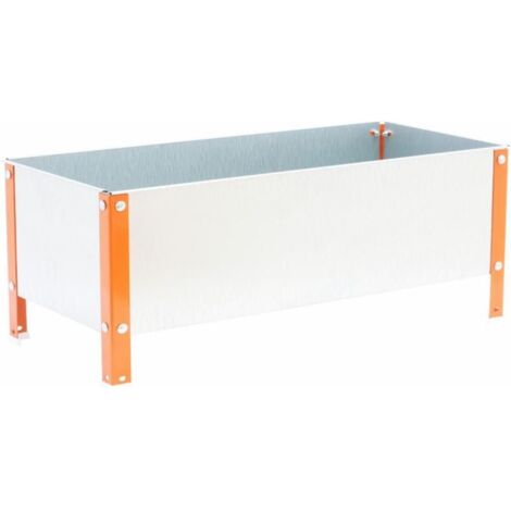 Macetero metálico SIMON GARDEN (41x120x120cm) NARANJA Y GALVANIZADO