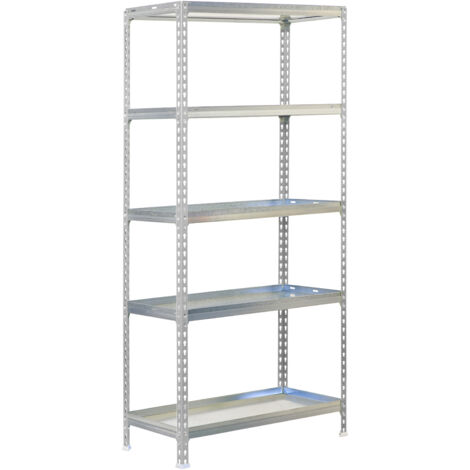 Estantería metálica sin tornillos SIMON GARDEN de 5 estantes (180x90x50cm) GALVANIZADO (1/4)