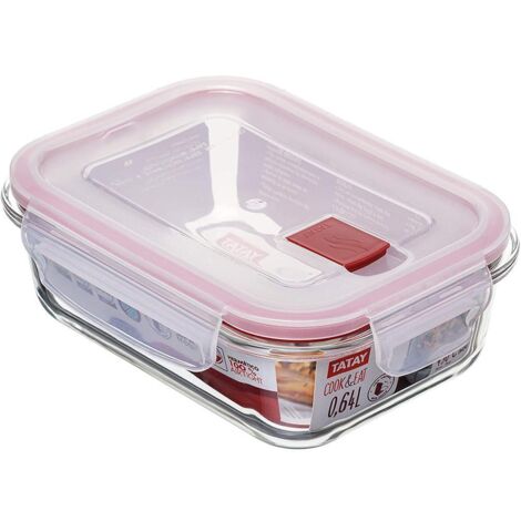 Taper hermético borosilicato rectangular 640ml 1161609 tatay