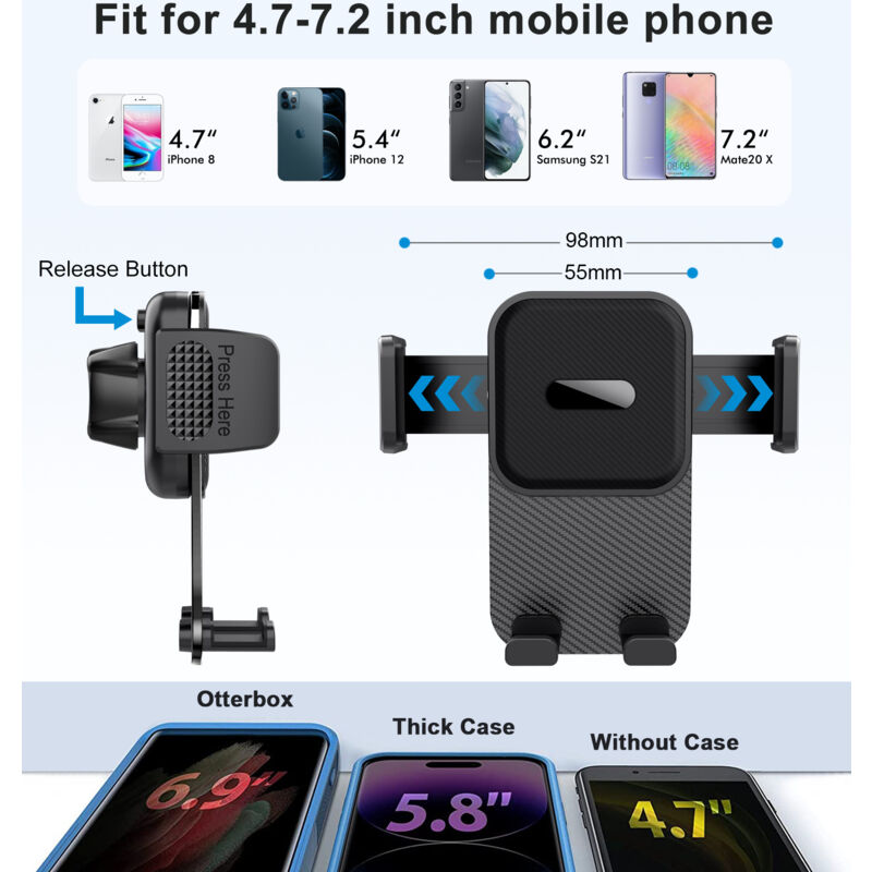 Support Téléphone/tablette Pour Appuie-tête Voiture CARALL - Rotation 360°, Pour écrans 5" à 9"