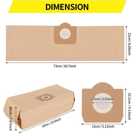 10 Pièces  -6.959-130.0 Dustbag en Papier, Sac pour aspirateur karcher , Wet & Dry Aspirateur de Remplacement, sac aspirateur karcher WD3 WD3 Premium SE4001 MV3 WD3200 WD3500P A2204 A2534