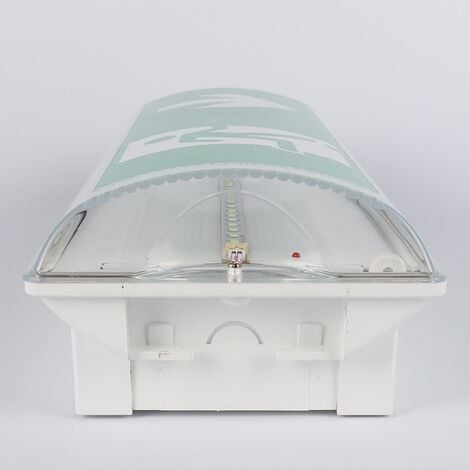 Lampe d'éclairage de secours à LED, avec batterie de secours jusqu'à 3 heures, Classe de protection : IP 65, Panneau d'indication de sortie/urgence, signe lumineux, Lumineux