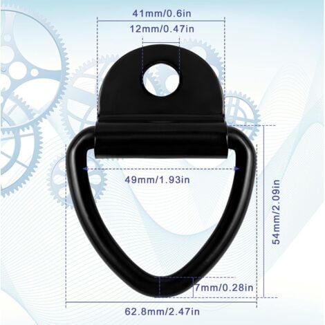 8 Pcs Anneaux d'Arrimage en Acier Inoxydable, Cochet d'ancrage V-Ring pour Remorque, Cochet d'Arrimage Anneaux en D pour Camion Bateaux Autos
