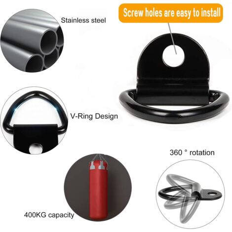 8 Pcs Anneaux d'Arrimage en Acier Inoxydable, Cochet d'ancrage V-Ring pour Remorque, Cochet d'Arrimage Anneaux en D pour Camion Bateaux Autos