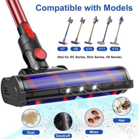 Brosse Compatible avec Dyson V7 V8 V10 V11 Aspirateurs, Brosse Turbo et Soft Roller Rechangeables pour Moquettes et Sols Durs