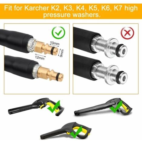 Tuyau de rechange pour nettoyeur haute pression Karcher K2 K3 K4 K5 K6 K7 Tuyau de nettoyage haute pression Connecteur rapide et libération rapide (6m）