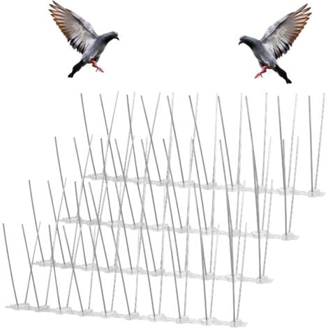 Pic Anti Pigeon Inoxydable, 25cm x 4 Pièces Pique Anti Pigeon pour Balcon, Respectueux des Animaux Pic Anti Oiseaux, Anti-Escalade Enceintes pour Moineaux Hirondelles Corneilles Chat
