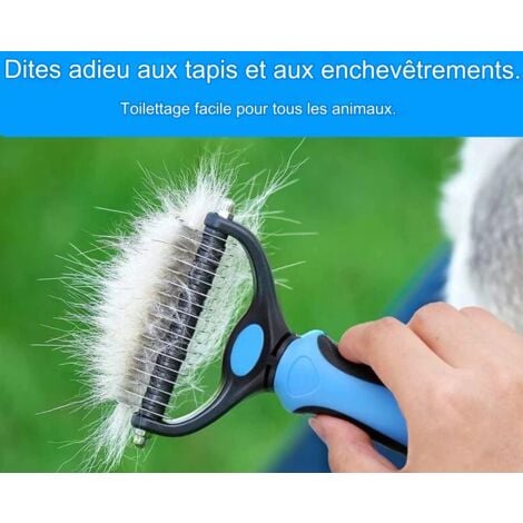 Brosse Chien Brosse Chat, Peigne Déméloir Chien Professionnel et Brosse Poil Long, Râteau de Toilettage pour enlever le Sous-poil des Animaux de Compagnie