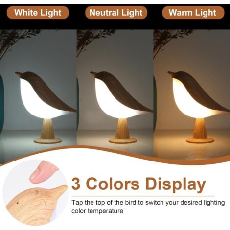 Petite lampe de chevet, lampe de bureau, veilleuse, lampe de table, commande tactile, sans fil, 3 couleurs, luminosité réglable, lampe de nuit portable pour enfants et adultes, joli cadeau