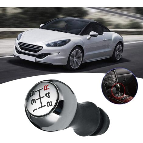 Pommeau de Levier de 5 Vitesses Manuelle pour Voiture 206 207 3008 etc/ C2 C3 C4 Picasso Berlingo Saxo (Argent)