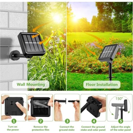 Guirlande Solaire Exterieur 12M 120LED 【Lot de 3】 Guirlande Lumineuse Exterieure Solaire Étanche Blanc Chaud 8 Modes Lumière Solaire Décoration pour Jardin Terrasse Maison Fête Noël Mariage