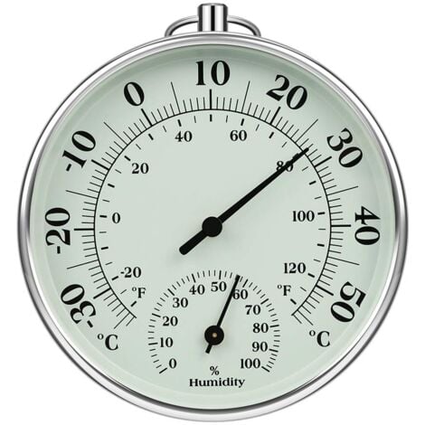Thermomètre d'intérieur et d'extérieur 10 cm avec thermomètre d'humidité à l'intérieur et à l'extérieur Température de l'air pour moniteur climatisation Humidity Thermomètre Gauge Indicateurs