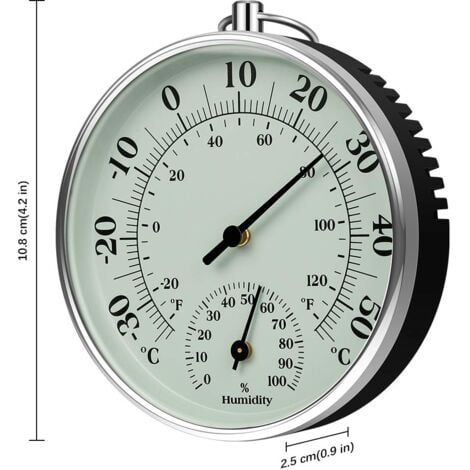 Thermomètre d'intérieur et d'extérieur 10 cm avec thermomètre d'humidité à l'intérieur et à l'extérieur Température de l'air pour moniteur climatisation Humidity Thermomètre Gauge Indicateurs