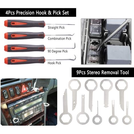 268 Pièces Outils De DéMontage De Garnitures Trousse, pour Panneau Accessoires Porte Autoradio Tableau De Bord De Voiture, avec Broches De Retenue, Ensemble à Pince et Extracteur D’Attaches