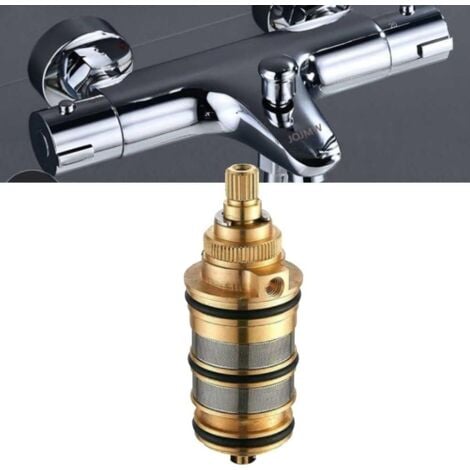 Cartouche Thermostatique et PoignéE en Laiton pour le Bain pour Mitigeur MéLangeur Barre de Douche Robinet Cartouche