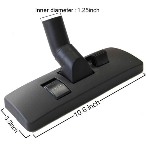 Brosse d'aspirateur universelle en plastique  Noir 265 x 85 mm, Tête de brosse de sol universelle 32 mm (Diamètre intérieur de l'interface)  pour s'adapter aux aspirateurs Hoover, Eureka, Rainbow, Ken