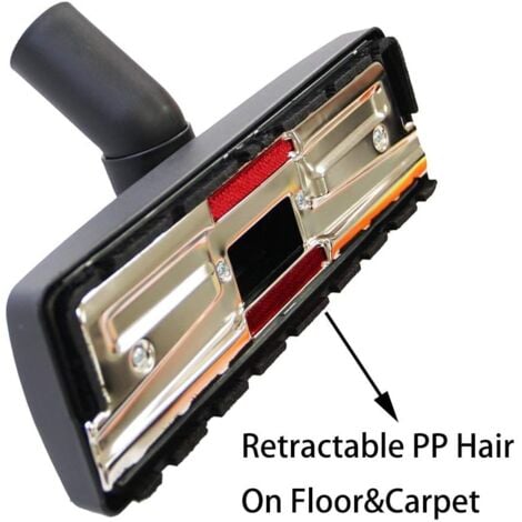 Brosse d'aspirateur universelle en plastique  Noir 265 x 85 mm, Tête de brosse de sol universelle 32 mm (Diamètre intérieur de l'interface)  pour s'adapter aux aspirateurs Hoover, Eureka, Rainbow, Ken