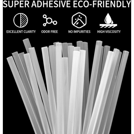 40 Pièces Bâtons de Colle Chauds Ø11 mm, 11 x 190 mm Bâtons de Colle Chaude Transparents pour Petits Pistolets à Colle Chaude, Bricolage, Artisanat, Loisir