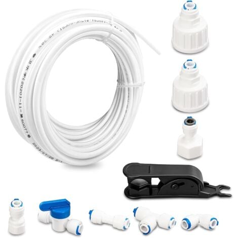 Matériau POM Tuyau Frigo Alimentation en eau, Kit de Universel Raccord pour Purificateur d'eau, Set de Raccordement pour Réfrigérateur Conduite Arrivée Connecteurs pour Osmose Inverse