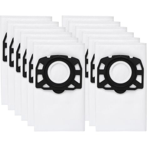 Lot de 12 Sacs pour Aspirateur Karcher, Sacs de KFI 487 Filtre Sacs d'aspirateur accessoire pour Karcher WD4,WD5,WD6,MV4,MV5,MV6,WD4.000 ... WD5.999,2.863-006.0