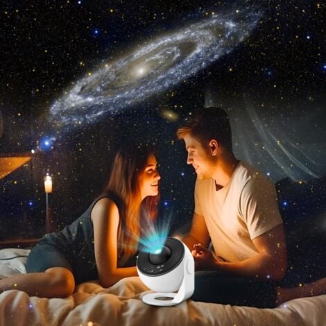 Projecteur Ciel Etoile Planetarium Projecteur, Projecteur Galaxie avec 13 Disques de Film, Veilleuse Projecteur Réglage de Rotation à 360°pour Chambre Plafond Cadeaux Enfants Adultes