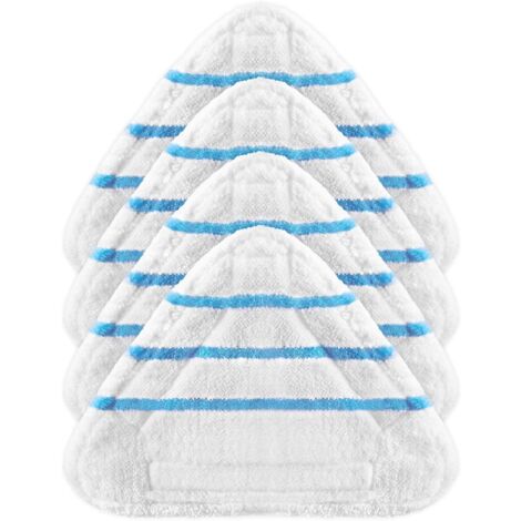 Lot De 4 Lingettes Microfibre Pour Rowenta Clean And Steam - Compatible ZR850002 ZR005801 ZR005804 Bleu & Blanc