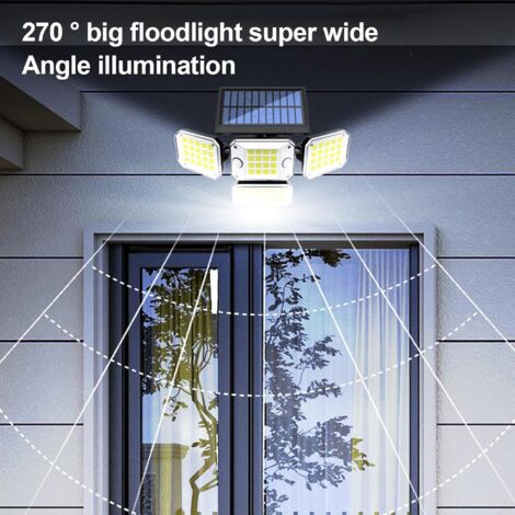 Lampe Applique Solaire Exterieur avec Détecteur de Mouvement: 296 LED Applique Solaire Exterieure 3500LM 7000K 3 Modes D'éclairage IP65 étanche Eclairage Applique Solaire Exterieur Jardin Garage