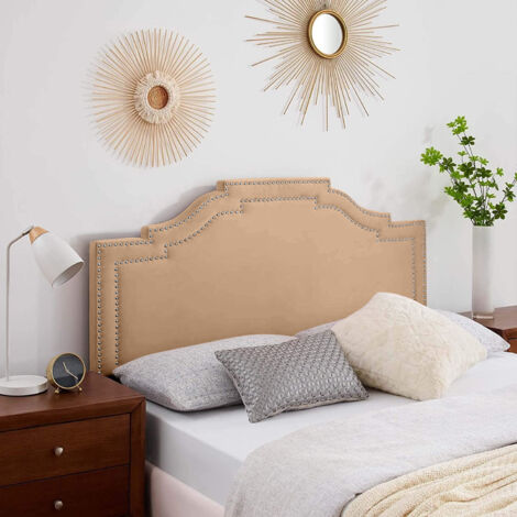 Enrico Mink Plush Double 26 inch Strutted Headboard (1/2)