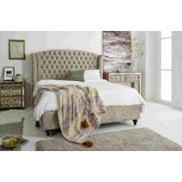 Roseland Pearl Oakland Fabric Matching Buttons Single Bed Frame