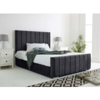 Coraline Steel Plush Velvet Super King Bed Frame