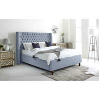 Dinah Dawn Grampian Fabric Matching Buttons Double Bed Frame