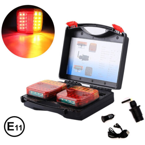 Kabellose LED-Rücklichter mit Magnet, 12V/24V, für Anhänger, Wohnwagen ...