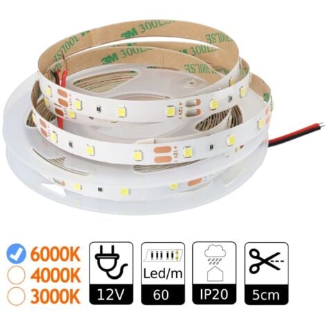 Jandei - Bande LED 12V 6000K 60leds IP20 SMD2835 Bobine 5 m Bandes LED